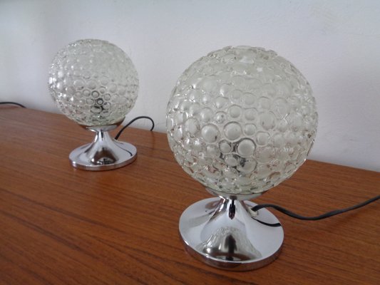 Glass Bubble Table Lamps, 1970s, Set of 2-RDW-842108