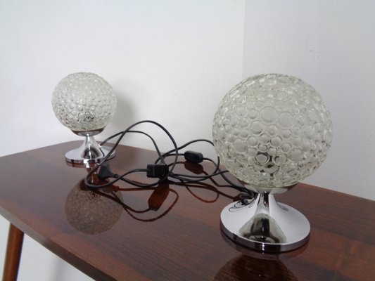 Glass Bubble Table Lamps, 1970s, Set of 2-RDW-842108