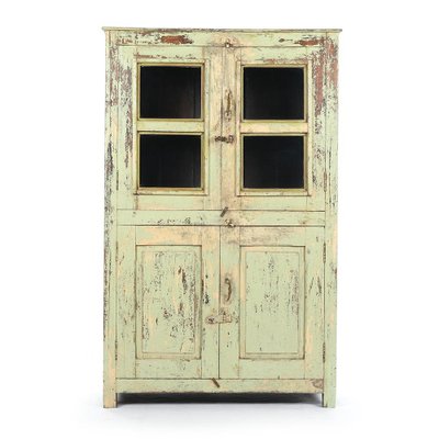 Glass Cabinet in Patinated Wood-NQ-624929