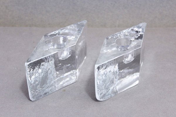 Glass Candleholders, 1980s, Set of 2-BQF-1817740