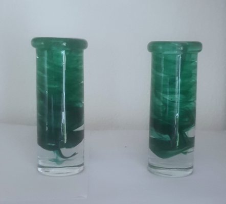 Glass Candleholders by Anna Ehrner from Kosta Boda, Set of 2-QDP-1193523