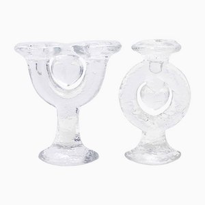 Glass Candleholders Duo by Staffan Gellerstedt for Pukeberg, 1970s, Set of 2-BQF-1093849