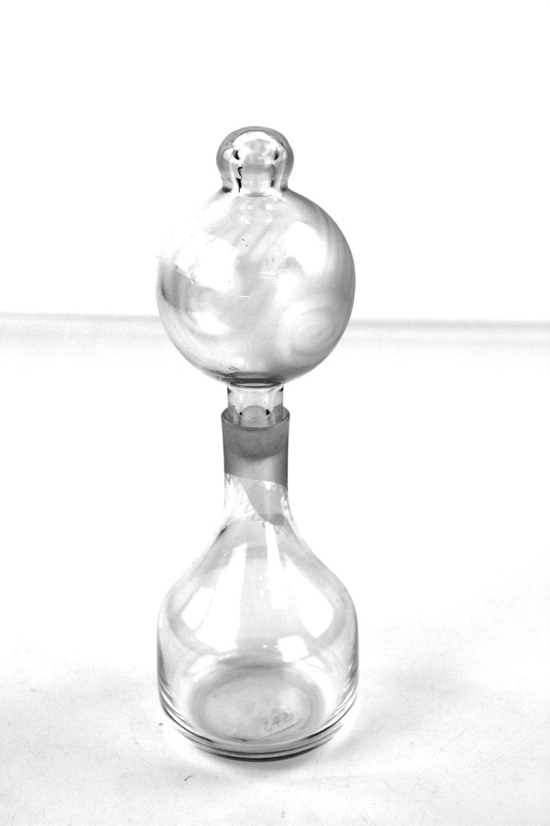 Glass Carafe with Decorative Etching Face from Riedel, 1950s