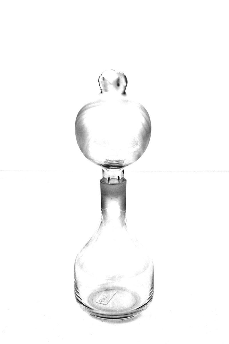 Glass Carafe with Decorative Etching Face from Riedel, 1950s