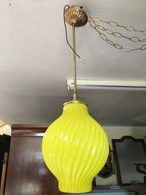 Glass Ceiling Lamp, 1960s-WQQ-891567