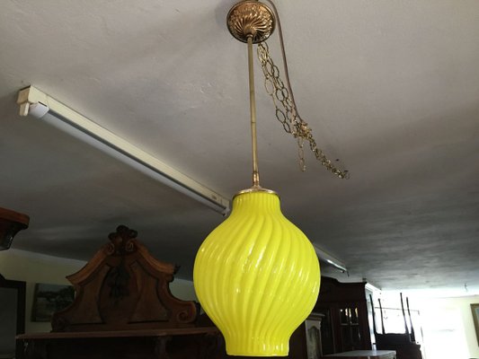 Glass Ceiling Lamp, 1960s-WQQ-891567