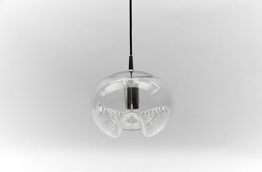 Glass Ceiling Lamp Wave by Koch and Lowy for Peill & Putzler, Germany, 1960s