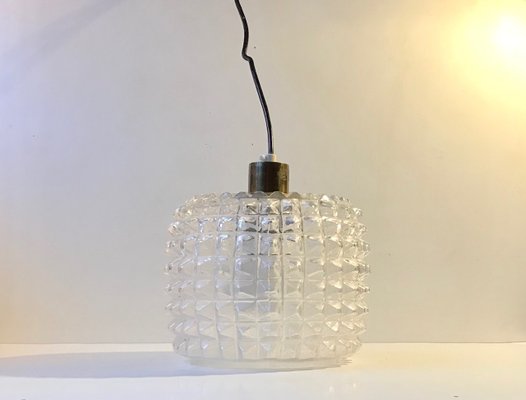 Glass Ceiling Lamp with Diamond Pattern from Vitrika, 1960s-LCR-879116