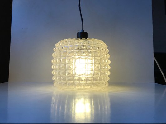 Glass Ceiling Lamp with Diamond Pattern from Vitrika, 1960s-LCR-879116