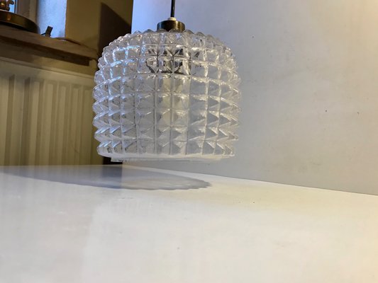 Glass Ceiling Lamp with Diamond Pattern from Vitrika, 1960s-LCR-879116