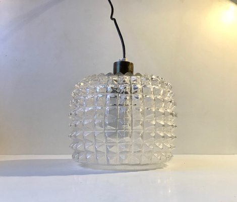 Glass Ceiling Lamp with Diamond Pattern from Vitrika, 1960s-LCR-879116