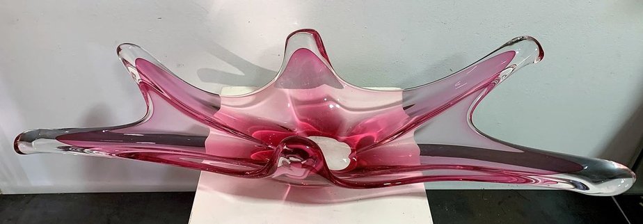 Glass Centerpiece Bowl from Val Saint Lambert, 1970s-IKW-823992