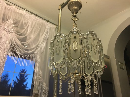 Glass Chandelier, 1970s-WQQ-1033654