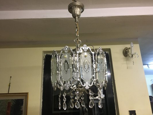 Glass Chandelier, 1970s-WQQ-1033654