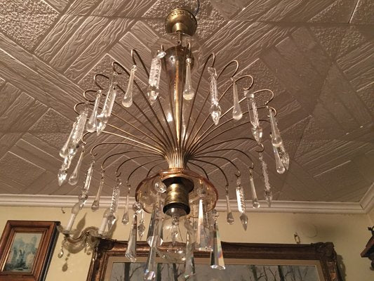 Glass Chandelier, 1970s-WQQ-802880