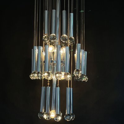 Glass Chandelier by Gaetano Sciolari, 1960s-JUZ-1284028