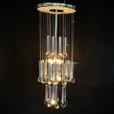 Glass Chandelier by Gaetano Sciolari, 1960s-JUZ-1284028