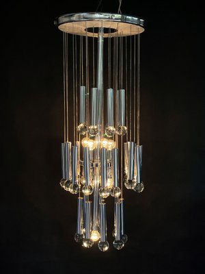 Glass Chandelier by Gaetano Sciolari, 1960s-JUZ-1284028