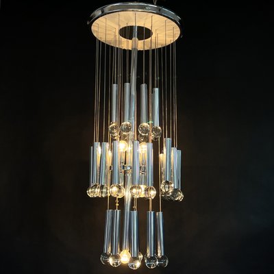 Glass Chandelier by Gaetano Sciolari, 1960s-JUZ-1284028