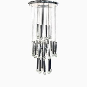 Glass Chandelier by Gaetano Sciolari, 1960s-JUZ-1284028