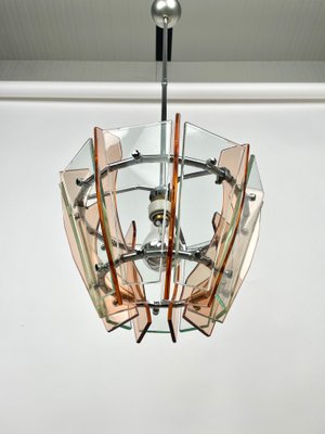 Glass & Chrome Ceiling Light from Veca, Italy, 1970s-LYQ-1171399