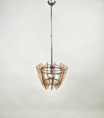 Glass & Chrome Ceiling Light from Veca, Italy, 1970s-LYQ-1171399