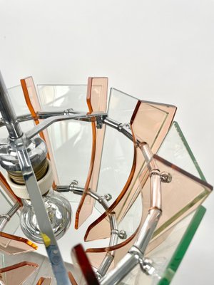 Glass & Chrome Ceiling Light from Veca, Italy, 1970s-LYQ-1171399