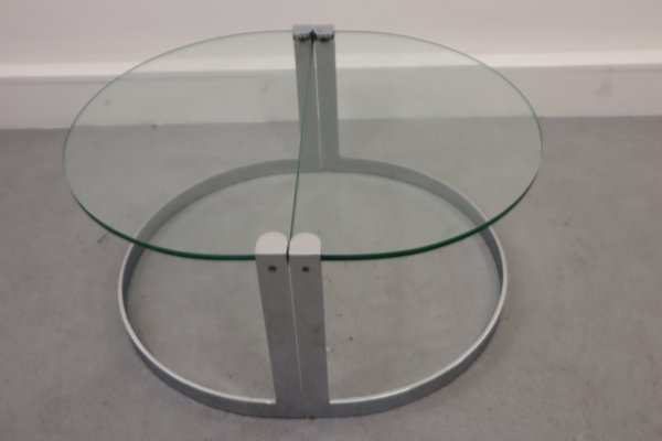 Glass & Chrome Coffee Table, 1970s, Set of 2-JWH-1144296