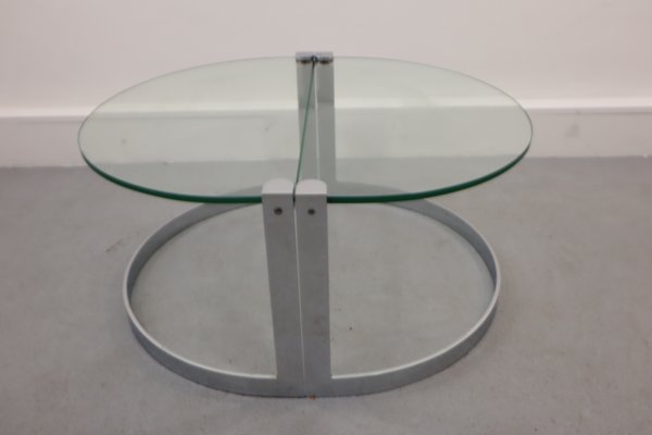 Glass & Chrome Coffee Table, 1970s, Set of 2-JWH-1144296