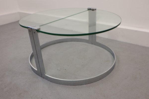 Glass & Chrome Coffee Table, 1970s, Set of 2-JWH-1144296