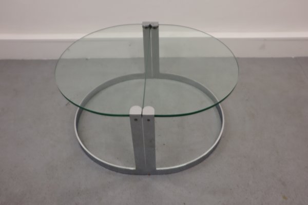 Glass & Chrome Coffee Table, 1970s, Set of 2-JWH-1144296