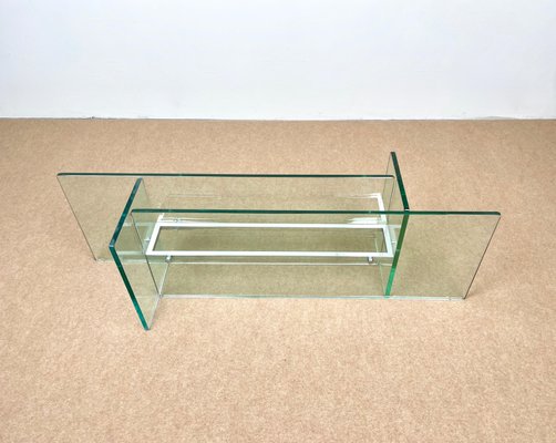 Glass & Chrome Coffee Table from Fontana Arte, Italy, 1970s-LYQ-1171253