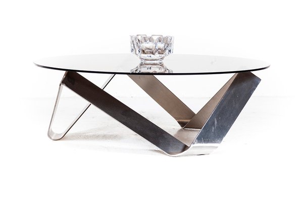 Glass Coffee Table by Knut Hesterberg for Ronald Schmitt, 1970s-QVY-1072457