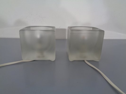 Glass Cube Lamps from Peill & Putzler, 1970s, Set of 2-RDW-775085