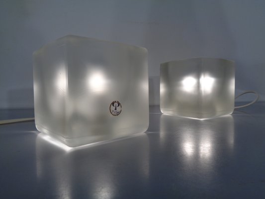 Glass Cube Lamps from Peill & Putzler, 1970s, Set of 2-RDW-775085