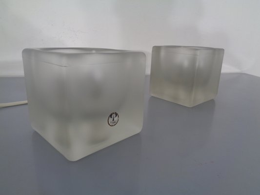 Glass Cube Lamps from Peill & Putzler, 1970s, Set of 2-RDW-775085