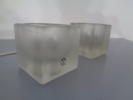 Glass Cube Lamps from Peill & Putzler, 1970s, Set of 2-RDW-775085