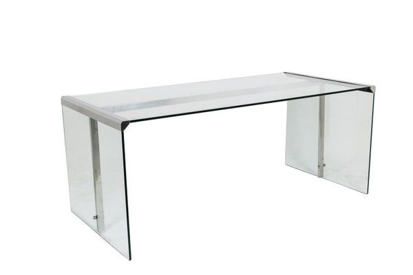 Glass Desk in the style of Gallotti & Radice, 1970s-CEJ-1375064