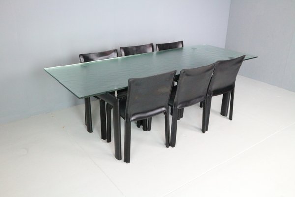 Glass Dinning Table LC6 attributed to Le Corbusier for Cassina, Italy, 1974-DT-2026308