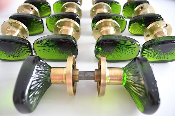 Glass Door Handles from Bröderna Miller, Sweden, 1960s, Set of 7-OV-1007739