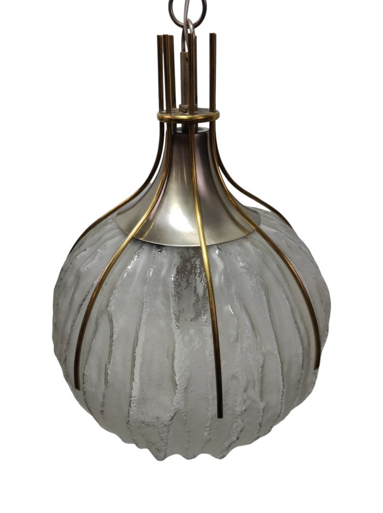 Glass Esperia Hanging Lamp by Angelo Brotto, 1950s