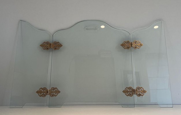 Glass Firewall and Bronze Hinges, 1970s-BA-1481508