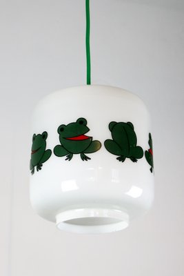 Glass Frogs and Cats Childrens Pendant Lamps, 1980s, Set of 2-HGJ-712521