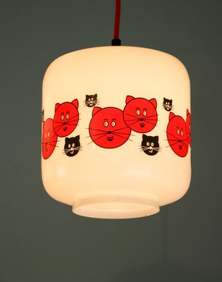 Glass Frogs and Cats Childrens Pendant Lamps, 1980s, Set of 2-HGJ-712521