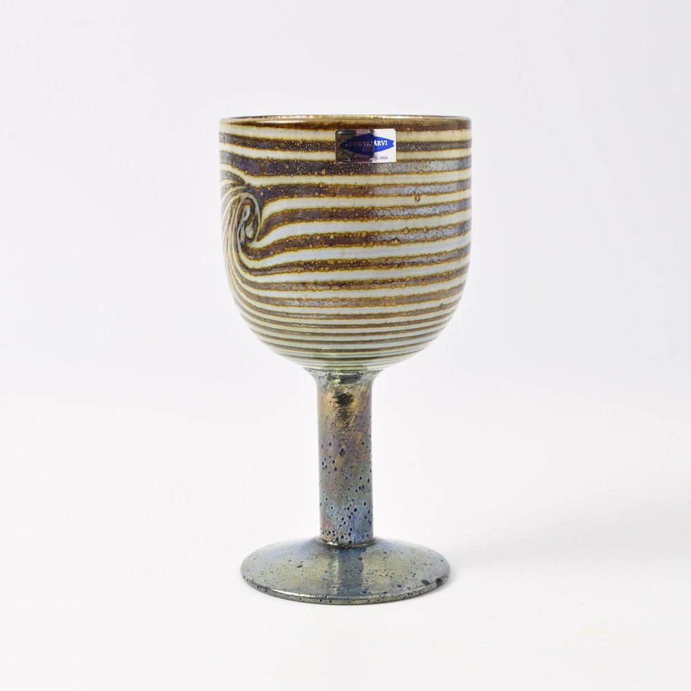 Glass Goblet by Oiva Toikka for Nuutajärvi Netsjö, 1970s