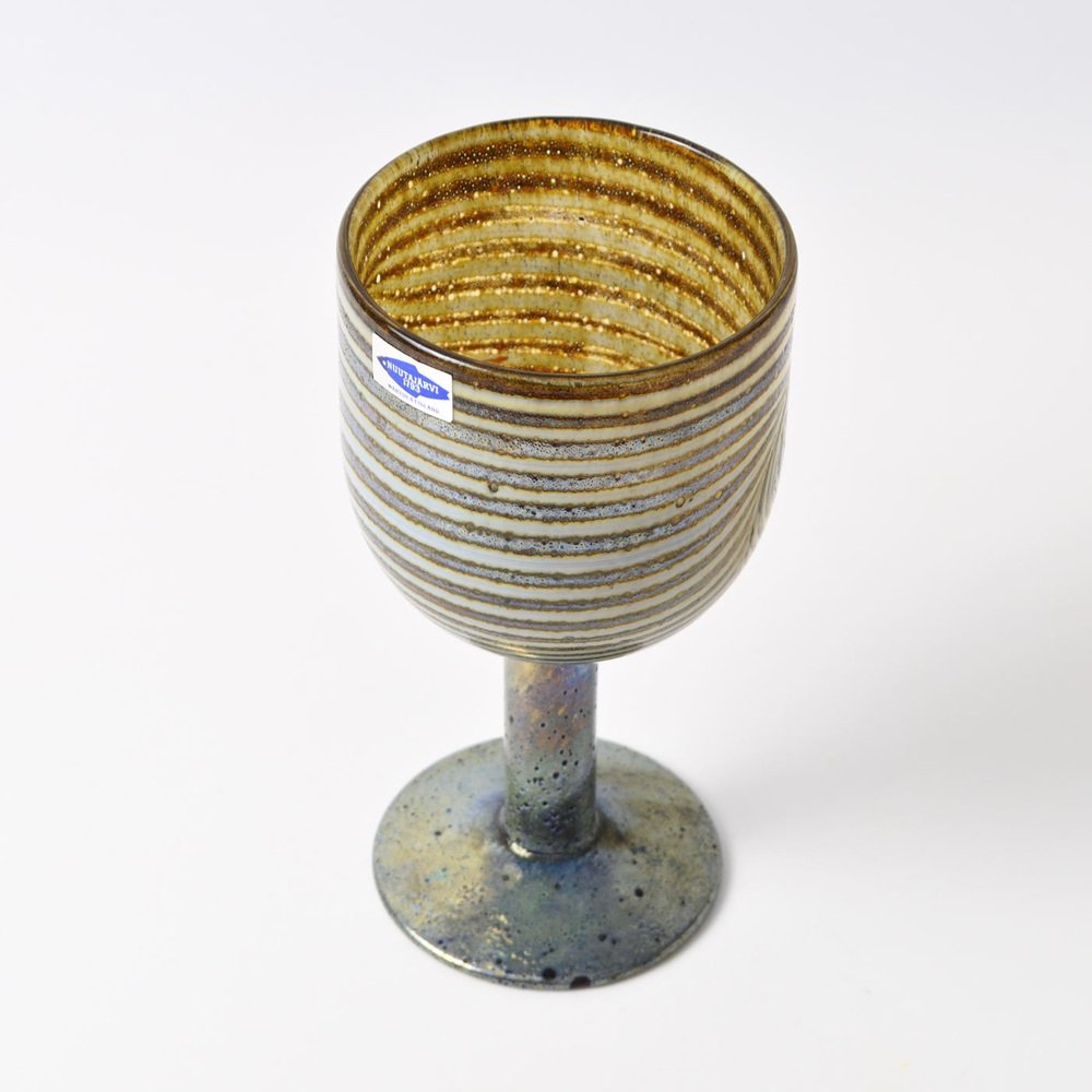 Glass Goblet by Oiva Toikka for Nuutajärvi Netsjö, 1970s