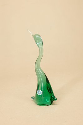 Glass Heron Sculpture by Miloslav Janku for Železný Brod Sklo, 1960s-YGX-583591