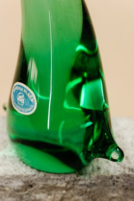 Glass Heron Sculpture by Miloslav Janku for Železný Brod Sklo, 1960s-YGX-583591