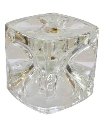 Glass Ice Cube Candlesticks from Peill & Putzler, Set of 2-MJY-1148964