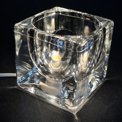 Glass Ice Cube Desk Lamp attributed to Peill & Putzler, 1970s-JUZ-1747926